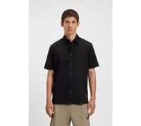 HUGO Relaxed-fit shirt in stretch-cotton canvas - Style Ebor, 50475668 Black L