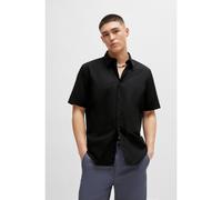 HUGO Relaxed-fit shirt in stretch-cotton canvas - Style Ebor, 50475668 Black XS