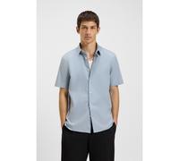 HUGO Relaxed-fit shirt in stretch-cotton canvas - Style Ebor, 50475668 Light Blue S