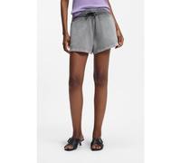 HUGO Relaxed-fit shorts in cotton terry with embossed logo - Style Norlina_B_1, 50559459 Grey L