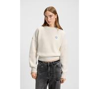 HUGO Relaxed-fit sweater with Happy HUGO patch - Style Slogery_B, 50530283 Natural L