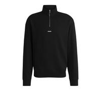 HUGO Relaxed-fit Sweatshirt Aus Baumwolle Mit Troyerkragen Black