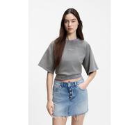 HUGO Relaxed-fit T-shirt in cotton terry with embossed logo - Style Dorlina_B_1, 50559463 Light Grey XL