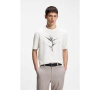 HUGO Relaxed-fit T-shirt in cotton with artwork and logo - Style Darise, 50563436 Natural XXL