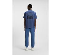 HUGO Relaxed-fit T-shirt in cotton with split logos - Style Dusplito, 50542816 Blue M
