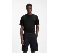 HUGO Relaxed-fit T-shirt in interlock cotton with embroidered shoulders - Style Drostee, 50556580 Black S