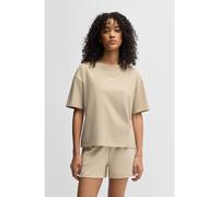 HUGO Relaxed-fit T-shirt in soft jersey with contrast logo - Style SHUFFLE_T-SHIRT, 50490593 Light Beige M