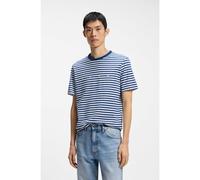 HUGO Relaxed-fit T-shirt in striped cotton jersey - Style Demptee, 50563797 White / Blue XL