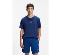 HUGO Relaxed-fit top with high-density logo print - Style Laze T-Shirt, 50525236 Blue XL
