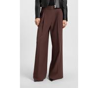 HUGO Relaxed-fit trousers in stretch fabric with twin pleats - Style Horesa, 50544107 Brown 4