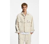 HUGO Relaxed-fit trucker jacket in ecru denim - Style Nial, 50555992 Natural XXL