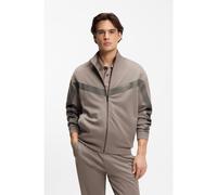 HUGO Relaxed-fit zip-up sweatshirt with chevron tape - Style Darti, 50549418 Light Brown XXL