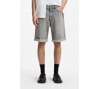 HUGO Relaxed-tapered-fit shorts in stonewashed grey denim - Style HUGO 838/S, 50560391 Grey