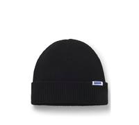 HUGO Rib-knit beanie hat with logo label - Style Xiav, 50551371 Black pcs.