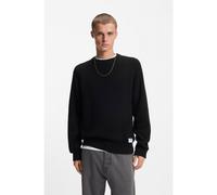 HUGO Rib-knit sweater in cotton - Style Sonnee, 50551398 Black XXL