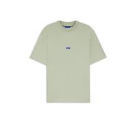 HUGO Ribbed-neck cotton T-shirt with logo badge - Style Nieros, 50509991 Light Green S