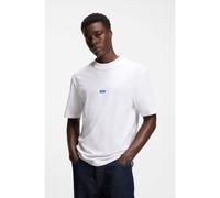 HUGO Ribbed-neck cotton T-shirt with logo badge - Style Nieros, 50509991 White XS