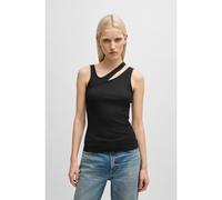 HUGO Ribbed tank top with cut-out detail - Style Datrus, 50537044 Black M