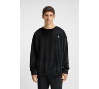 HUGO Ribbed-velvet sweatshirt with stacked logo - Style VELVET sweatshirt, 50549837 Black M