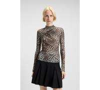 HUGO Rollneck top with leopard print and gathered details - Style Dardonnay, 50546248 Patterned S