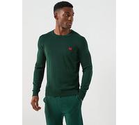 HUGO San Cassius-C1 Relaxed Fit Knitted Jumper, Green, Size S, Men Green