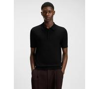 HUGO San Peter Mens Knit Polo with Covered Placket - Black 001