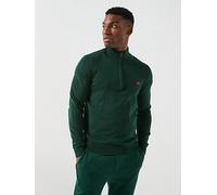 HUGO San Quintus-C Mens 1/4 Zip Pullover - Open Green 385 - Open Green 385 - L