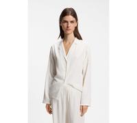 HUGO Satin pyjama top with rhinestone detailing - Style RHINESTONES LS-SHIRT, 50570400 Natural S