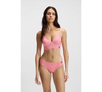HUGO Scalloped-edge briefs in leopard-pattern lace - Style BRIEF LEO LACE, 50545731 Light Red L