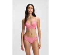 HUGO Scalloped-edge triangle bra in leopard-pattern lace - Style TRIANGLE LEO LACE, 50545723 Light Red XL