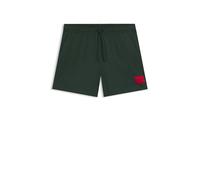 HUGO Schnell Trocknende Badeshorts Mit Rotem Logo-Label