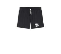 HUGO Schnell Trocknende Badeshorts Mit Stacked-Logo-Print Black