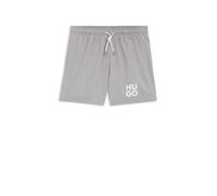 HUGO Schnell Trocknende Badeshorts Mit Stacked-Logo-Print Grey