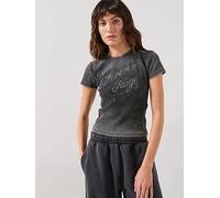 HUGO Short Sleeve Slim Fit T-Shirt, Black, Size M, Women Black