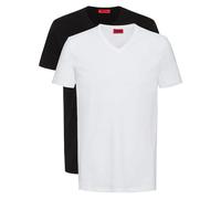 HUGO 2 Pack Lounge V-Neck T-Shirts, White/Black - L