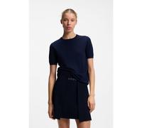 HUGO Short-sleeved sweater in a wool-cashmere blend - Style Sessinak, 50570088 Dark Blue XS