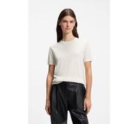 HUGO Short-sleeved sweater in a wool-cashmere blend - Style Sessinak, 50570088 Natural S