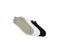 HUGO Six-pack of cotton-blend ankle socks with logos - Style 6P AS UNI CC, 50516395 Black / White / Beige 5.5-8