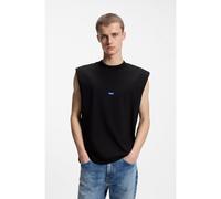 HUGO Sleeveless cotton T-shirt with logo patch - Style Navertz, 50509773 Black XS