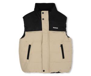 Hugo - Sleeveless Down Jacket - Beige/black - Boy - 12 Years