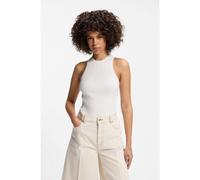 HUGO Sleeveless racer-back top in ribbed crepe fabric - Style Sarepla, 50539890 White S