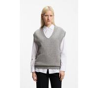 HUGO Sleeveless sweater in a wool blend - Style Sliege, 50554059 Light Grey S