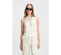 HUGO Sleeveless top in satin with tie neck - Style Celuni-1, 50540259 White 14