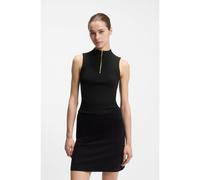 HUGO Sleeveless zip-neck top in stretch jersey - Style Doella, 50558939 Black M