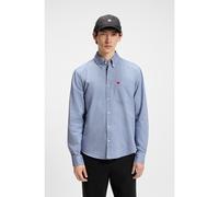 HUGO Slim-fit button-down shirt in washed Oxford cotton - Style Evito, 50479302 Blue XS