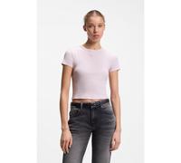 HUGO Slim-fit cropped T-shirt in stretch cotton - Style Baby Tee_B, 50510749 light pink L