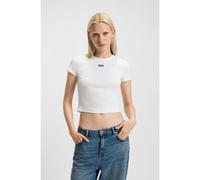 HUGO Slim-fit cropped T-shirt in stretch cotton - Style Baby Tee_B, 50510749 White L