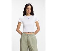 HUGO Slim-fit cropped T-shirt in stretch cotton - Style Baby Tee_B, 50510749 White M