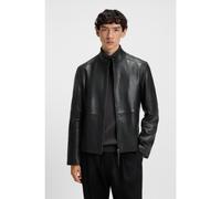 HUGO Slim-fit jacket in grained leather - Style Lokis-3, 50540984 Black L