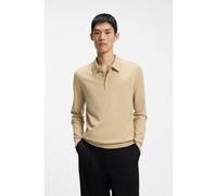 HUGO Slim-fit knit polo with rear logo - Style San Pippo-CV, 50532050 Beige S
